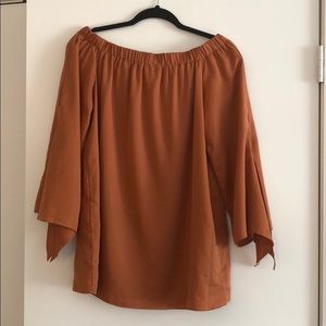 DO + BE Burnt Orange Off-The-Shoulder Top